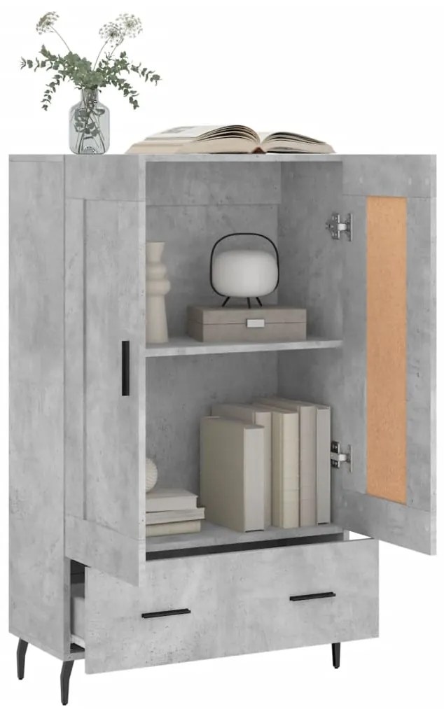 Aparador alto 69,5x31x115 cm derivados de madeira cinza-cimento