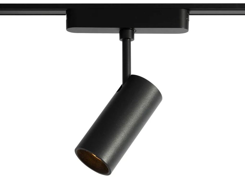 Foco Moderno Preto para Sistema de Trilho Monofásico 9W 3000K - Magnetic Gert