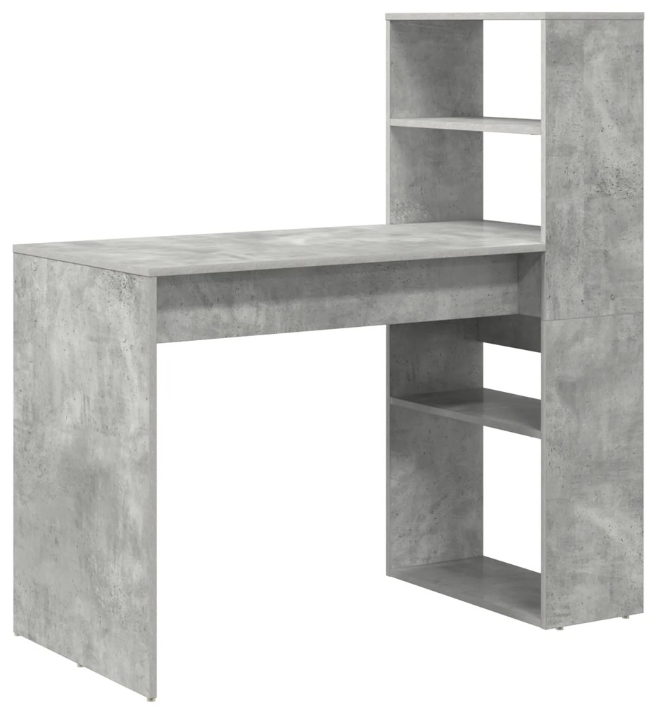 Secretária com Armazenamento Cinzento de Concreto 113x54x120 cm Madeir