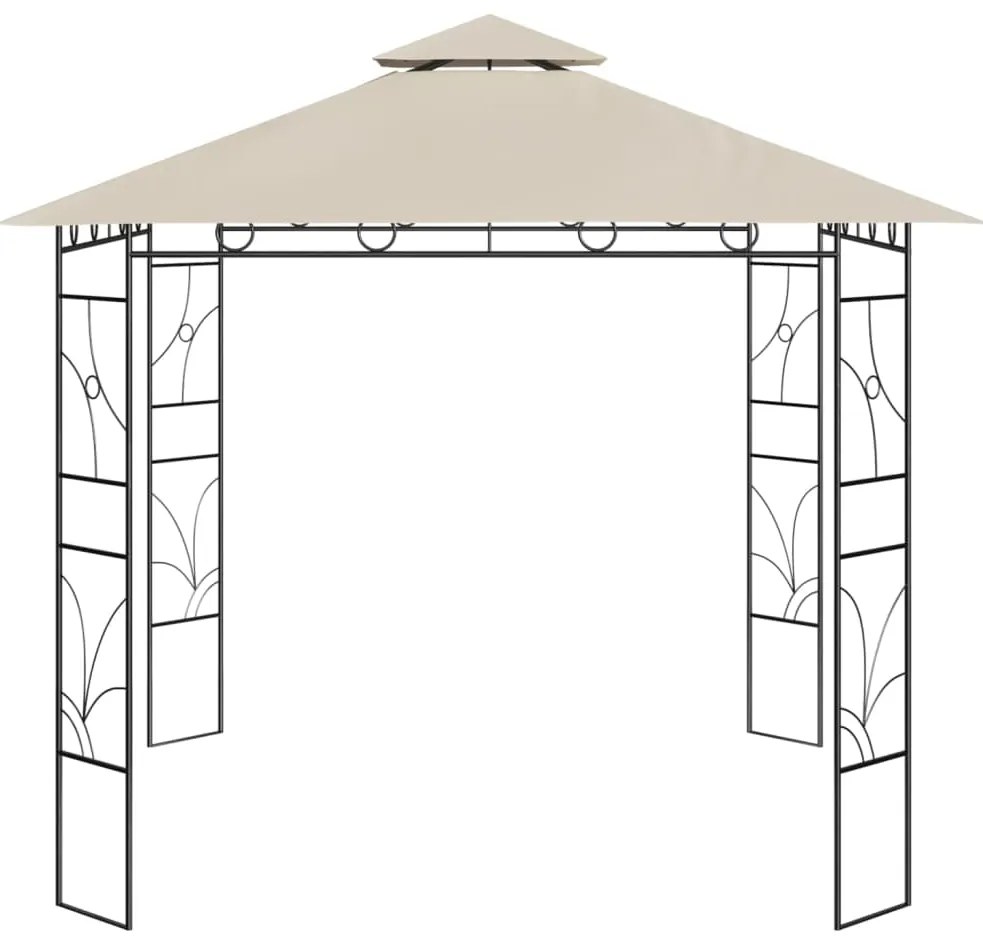 Gazebo 3x3x2,7 m 160 g/m² cor creme