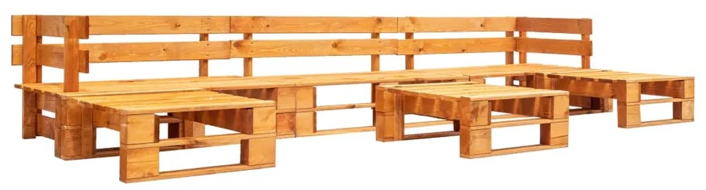 vidaXL Sofás paletes jardim 6 pcs madeira castanho mel