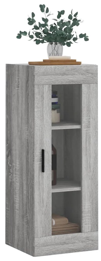 Armário de parede 34,5x34x90 cm cinzento sonoma