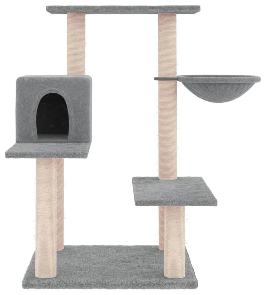 Árvore p/ gatos c/ postes arranhadores sisal 82,5cm cinza-claro