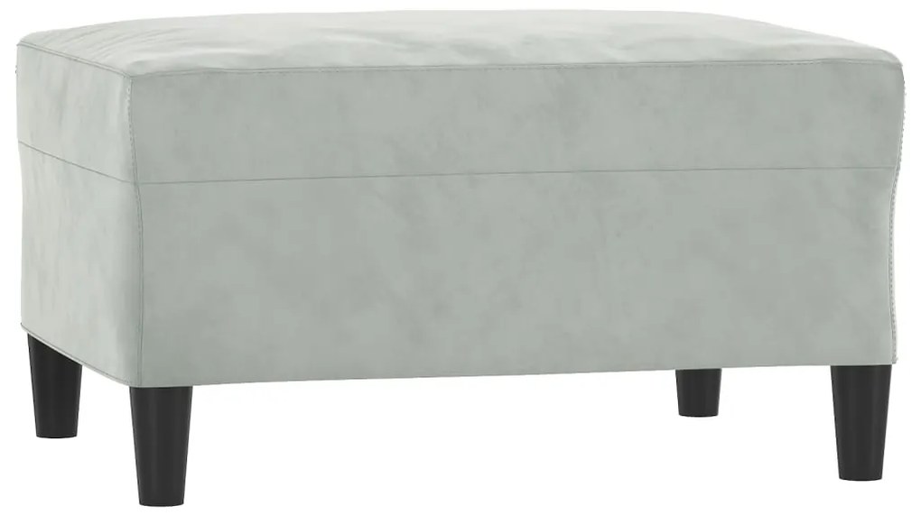 4 pcs conjunto de sofás com almofadas veludo cinzento-claro