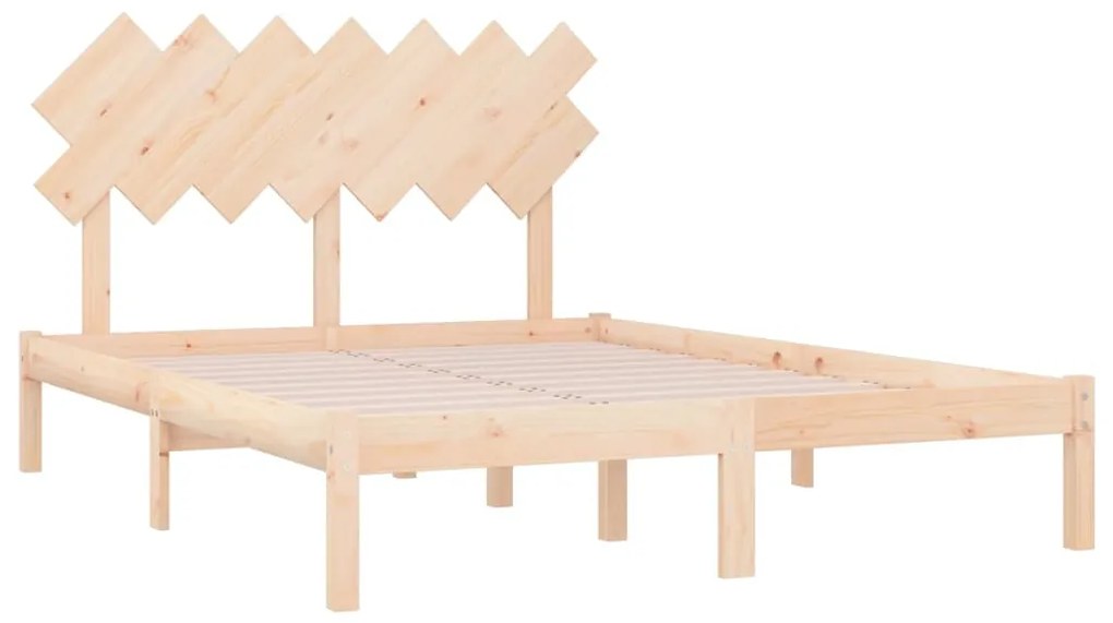 Estrutura de cama dupla 135x190 cm madeira maciça