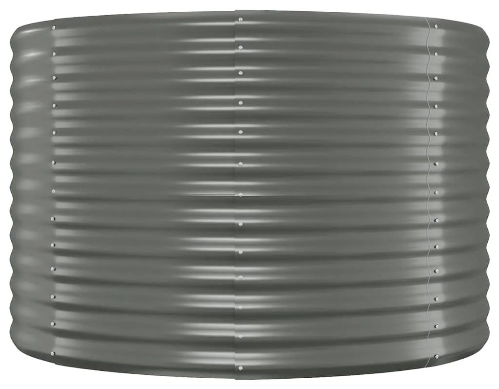Canteiro elevado jardim 322x100x68 aço revestido a pó cinzento