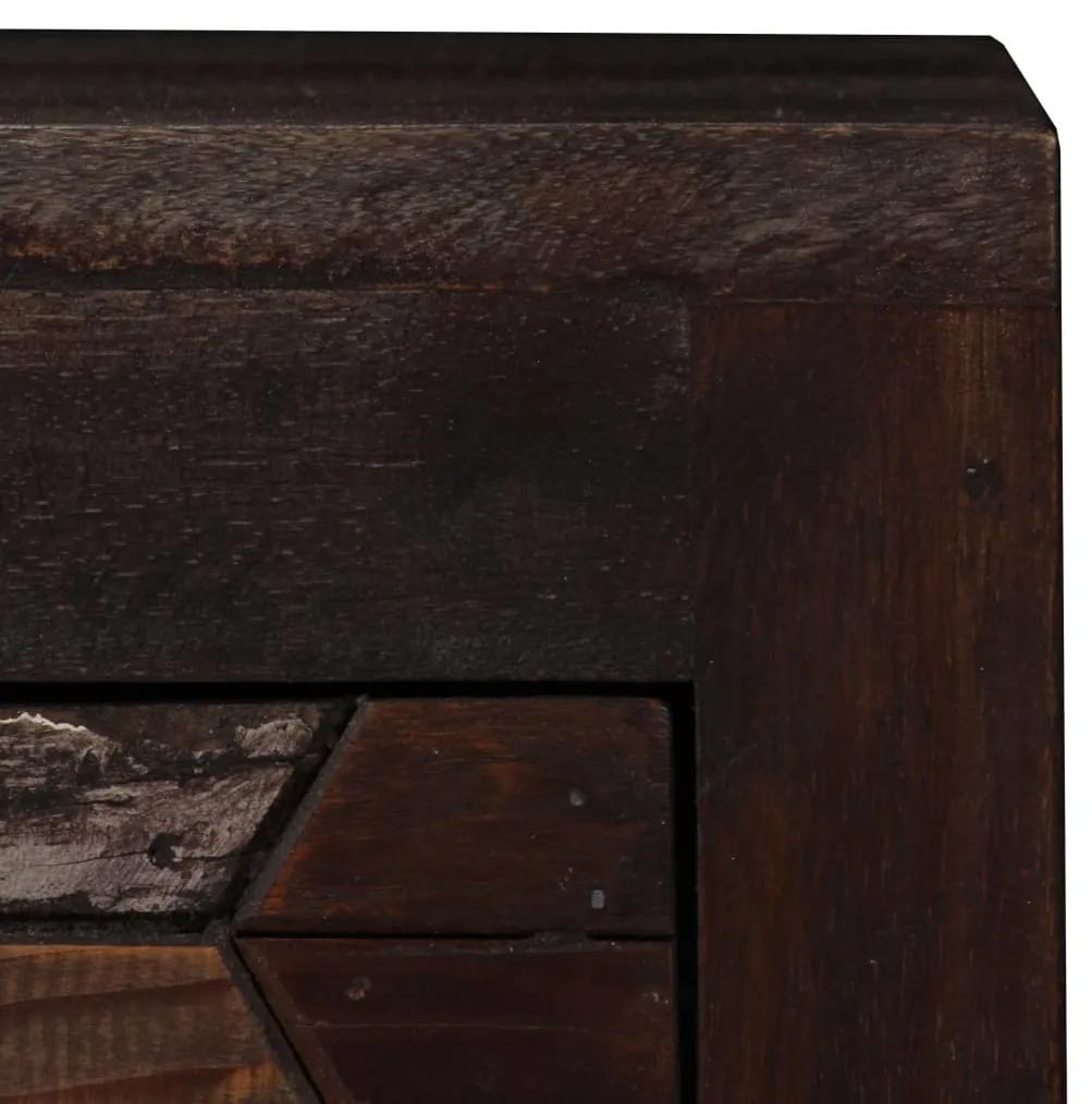 Mesa de cabeceira em madeira recuperada maciça 40x30x50 cm