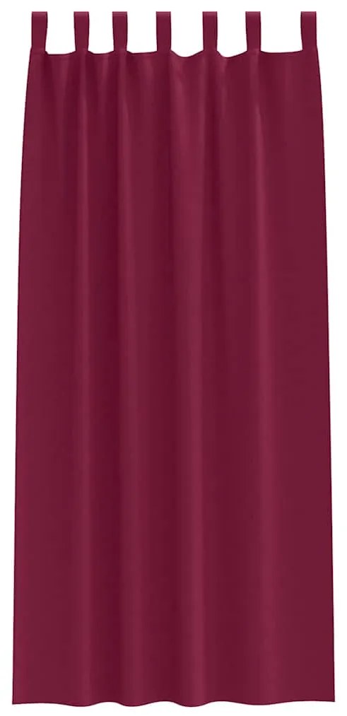 Cortinas 2 pcs Vinho Vermelho 245 x 140 cm Poliéster