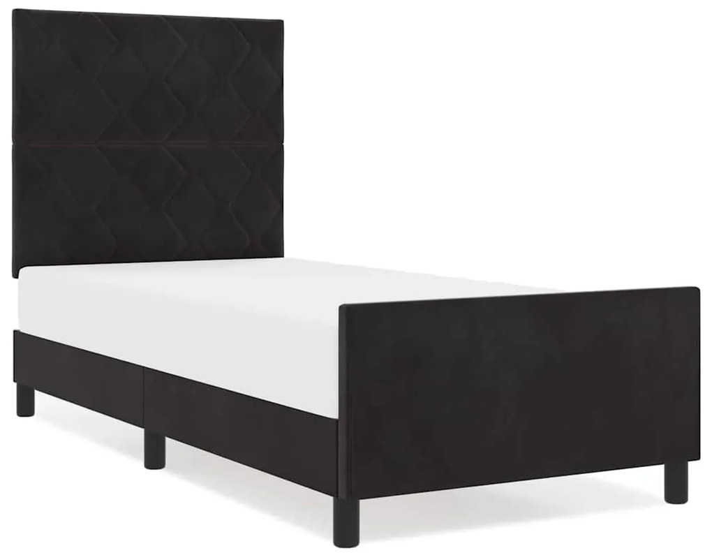 Estrutura de Cama vidaXL Preta 90x200 cm Veludo