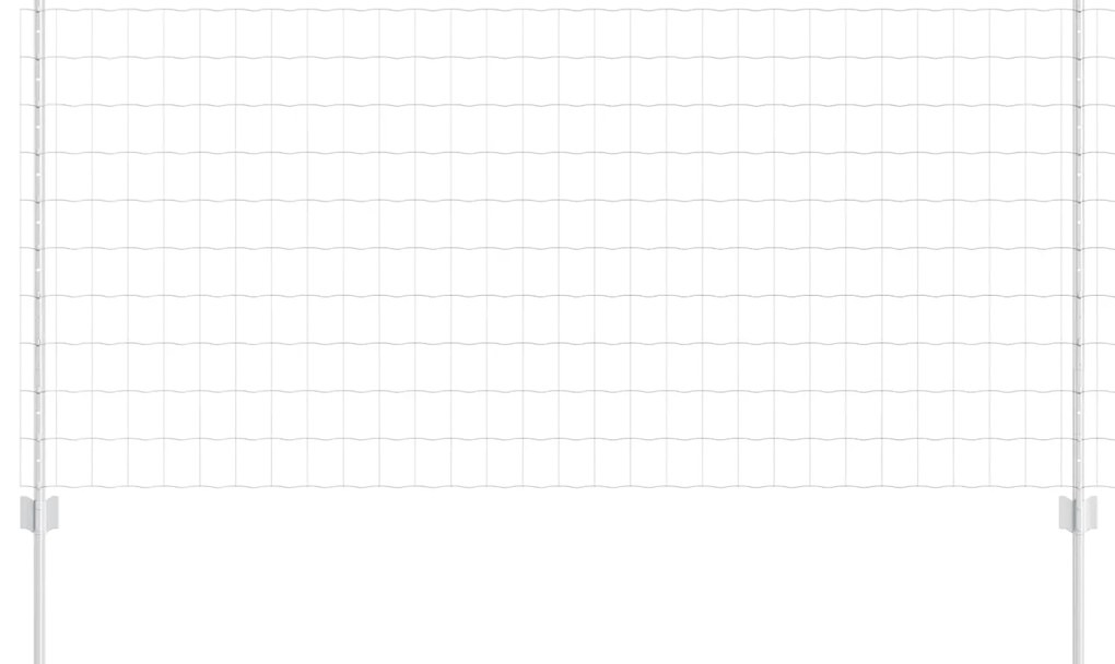 vidaXL Cerca e Poste Prateado 1 x 25 m Aço