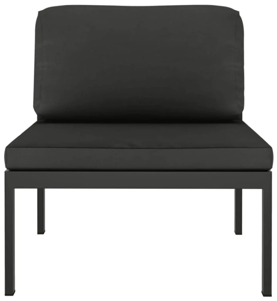 9 pcs conjunto lounge jardim com almofadões alumínio antracite