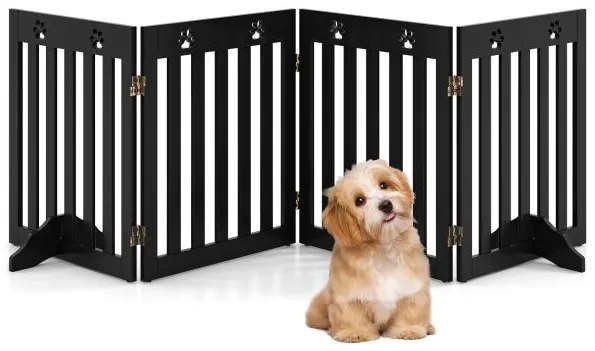 Portão dobrável para animais de estimação com 4 painéis - Branco