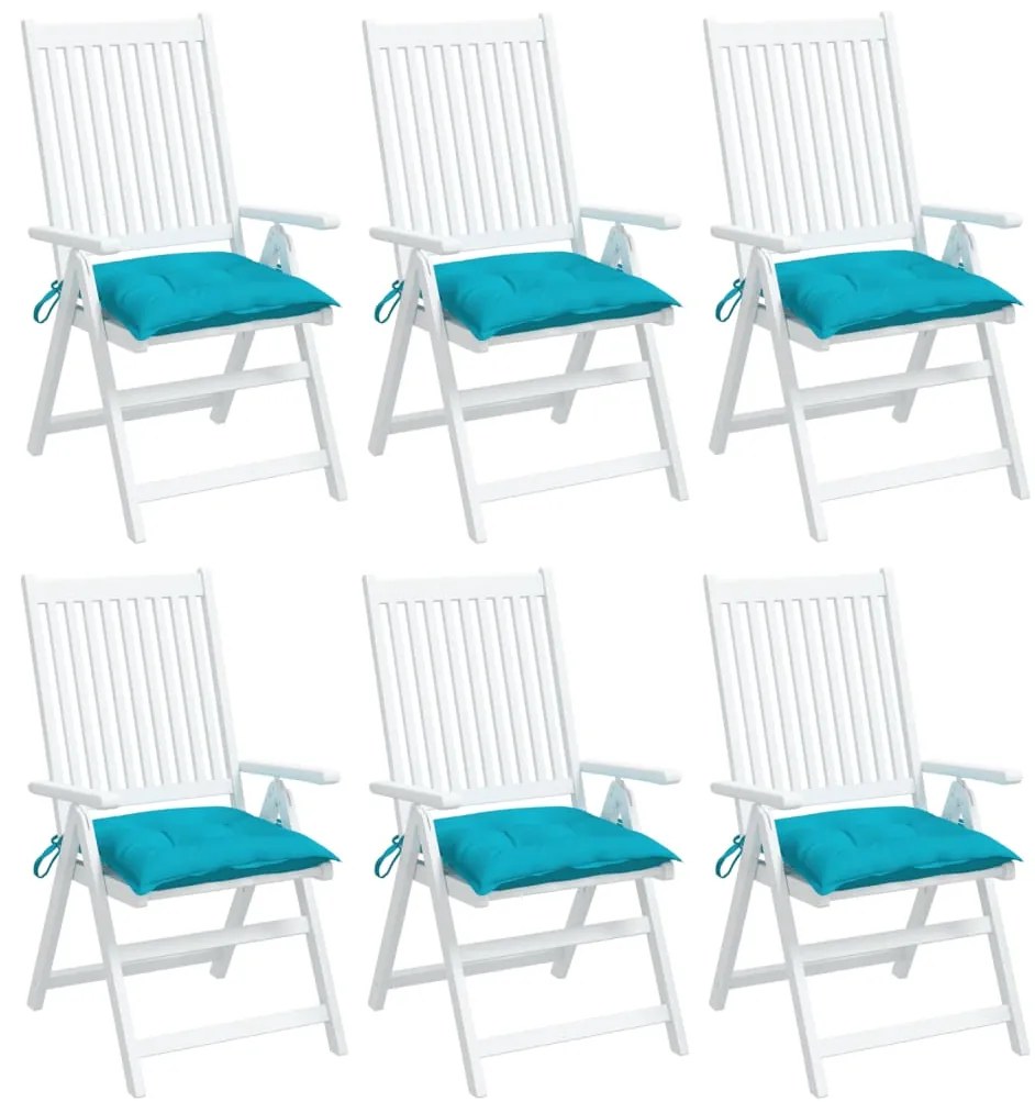 Almofadões para cadeira 6 pcs 40x40x7 cm tecido turquesa