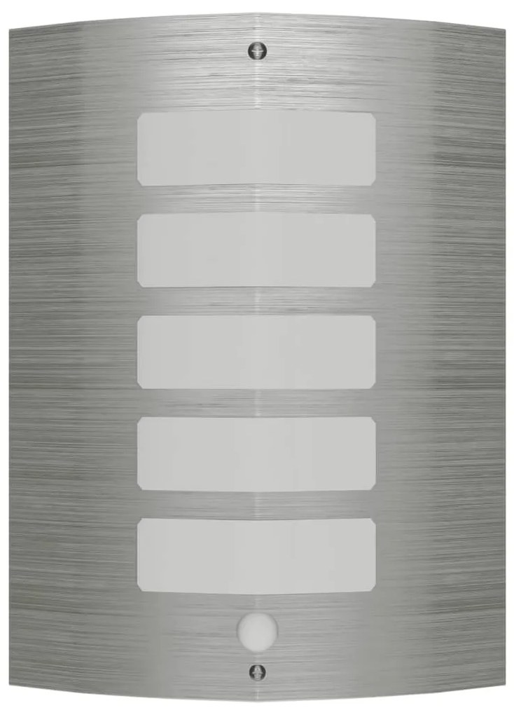 Lâmpada de parede / Aço inoxidável, Prata forma de cilindro com Sensor