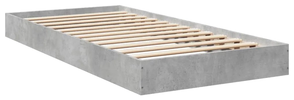 Estrutura de cama 75x190 cm derivados de madeira cinza cimento