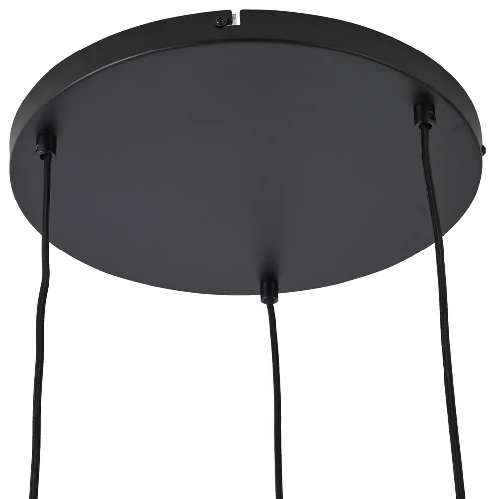 Candeeiro suspenso Hotel Chic preto com dourado e vidro verde 3-luzes - Zuzanna