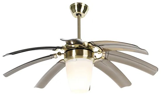 Ventilador de teto de design em latão com controle remoto - Wings 42 Moderno