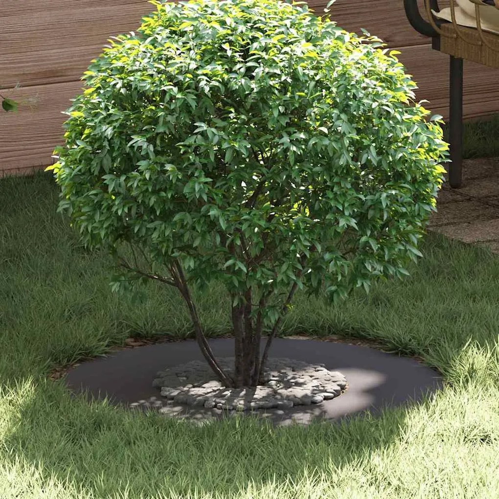 vidaXL Anel de Árvore Plano 5 pcs Preto Ø30/60 cm Aço