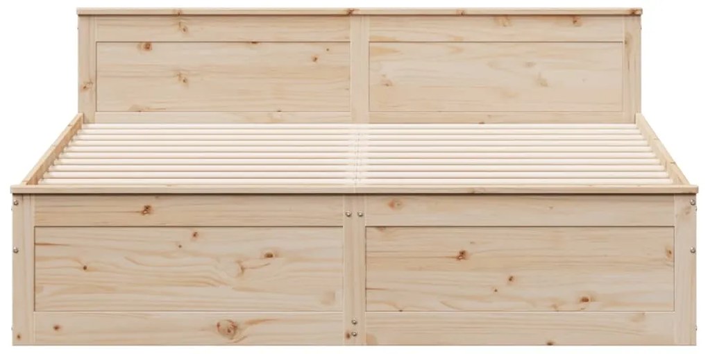 Cama sem colchão com cabeceira 180x200 cm pinho maciço branco