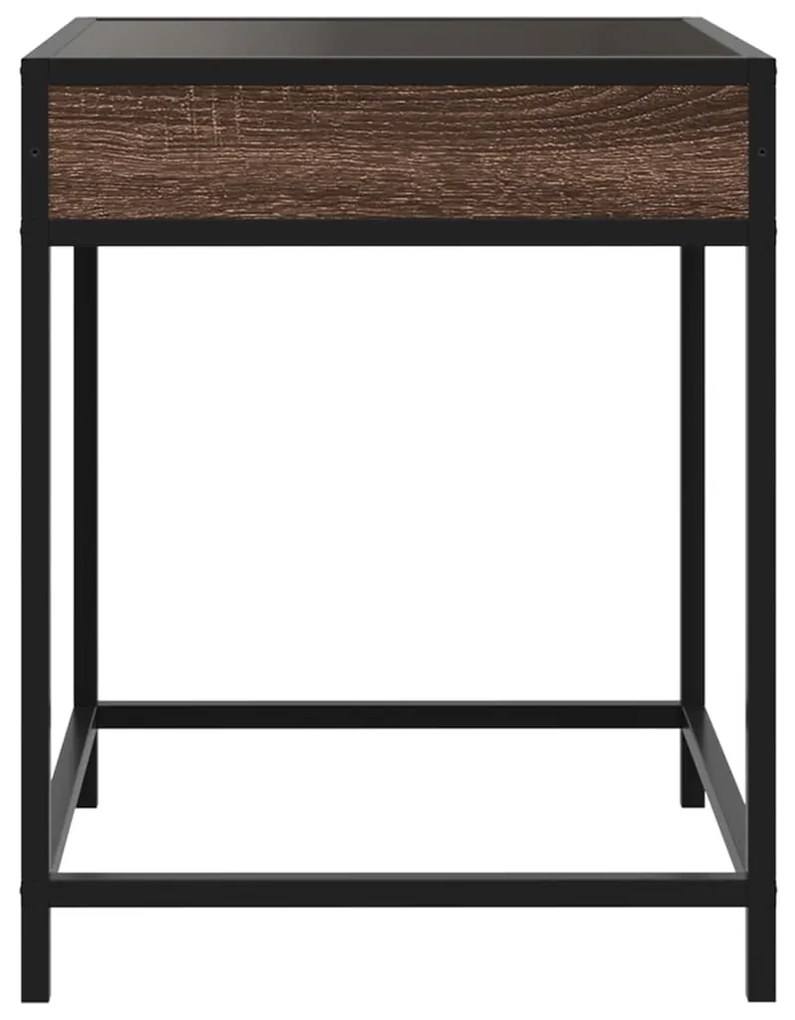 Mesa de centro luzes LED Infinity 40x40x51 cm carvalho castanho