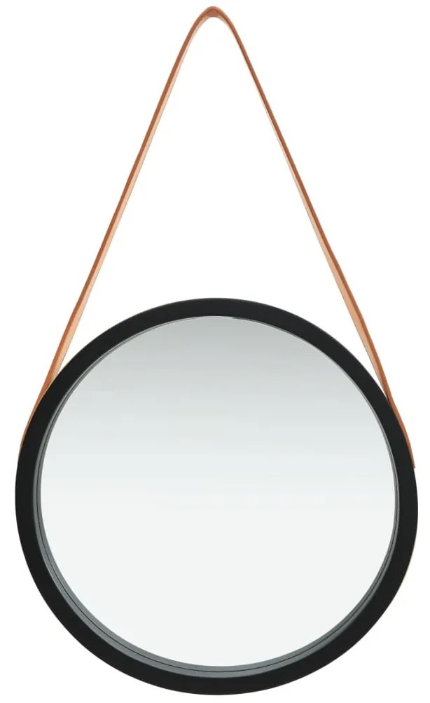 Espelho de parede com alça 40 cm preto