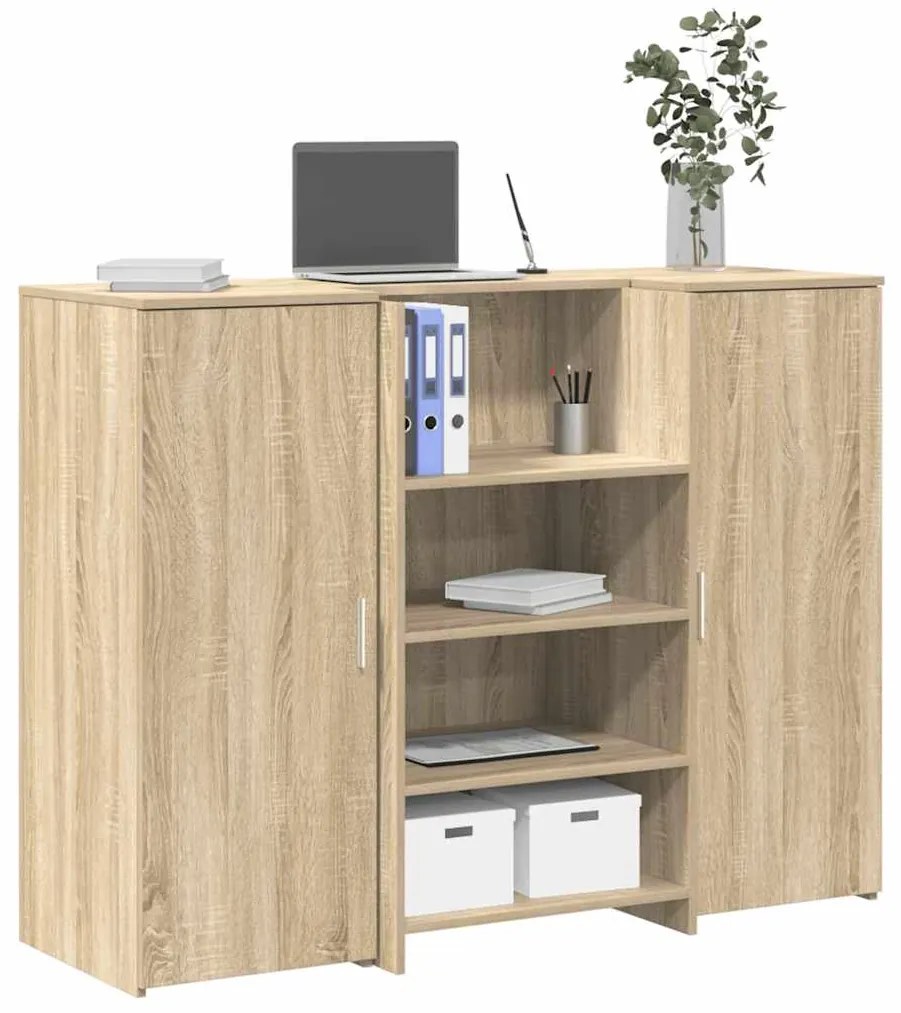 vidaXL Balcão recepção 135x50x103,5 cm madeira carvalho sonoma