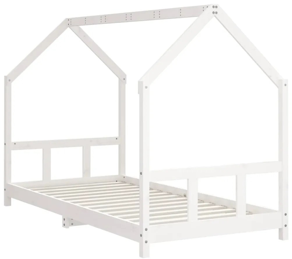Estrutura de cama infantil 90x200 cm pinho maciço branco