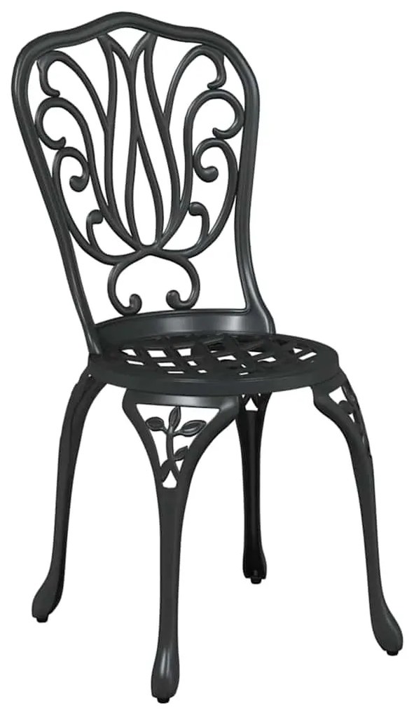 Conjunto de Jardim bistrô de 3 Peças vidaXL Preto em Alumínio Fundido