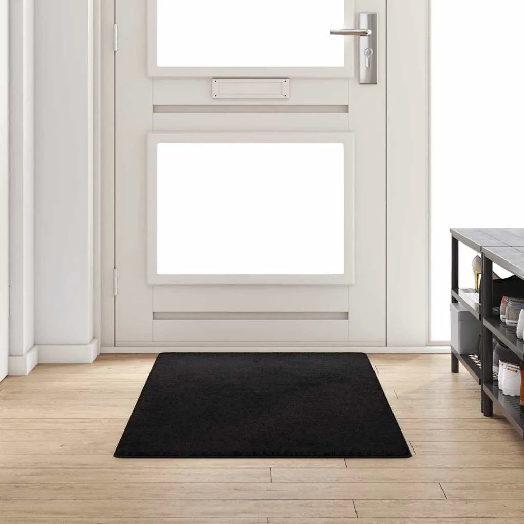 vidaXL Runner de Carpete Preto 80 x 200 cm 100% Polipropileno Tuft