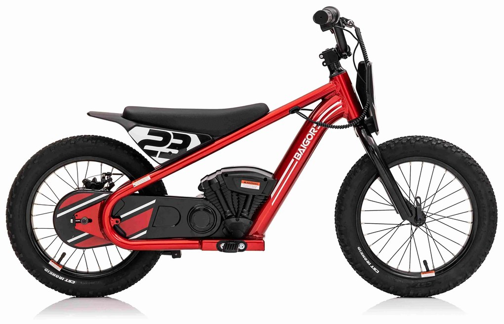 Bicicleta Eletrica Crianças 24V 250W Motor BAIGOR 23 PRO Vermelha