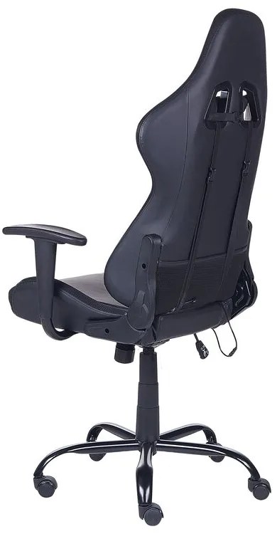 Cadeira gaming em pele sintética preta com iluminação LED GLEAM Beliani