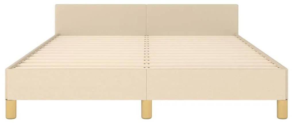 Estrutura de cama sem colchão 140x200 cm tecido cor creme