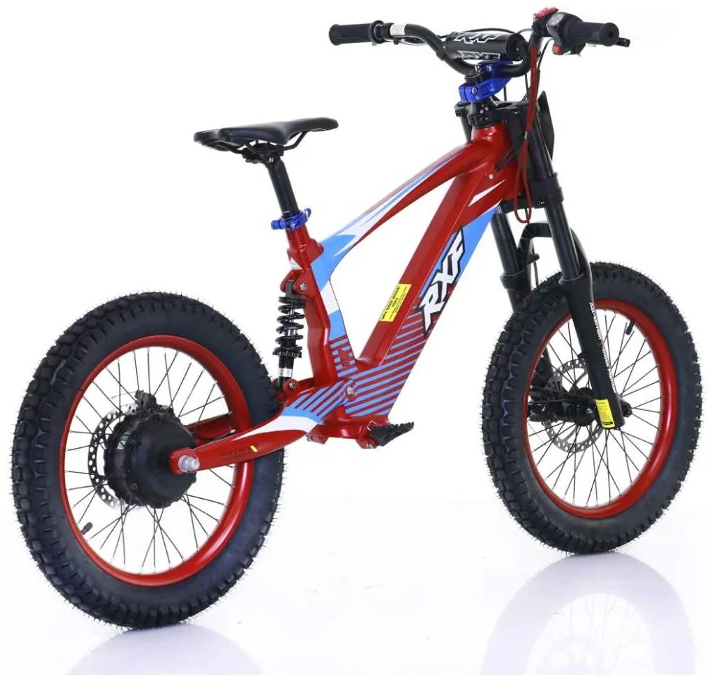 Bicicleta elétrica infantil sem pedais 18" 500W 36V 5.0Ah RXF EVO Vermelha