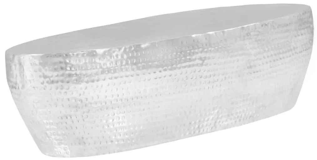 Mesa de centro martelada 100x50x28 cm prateado