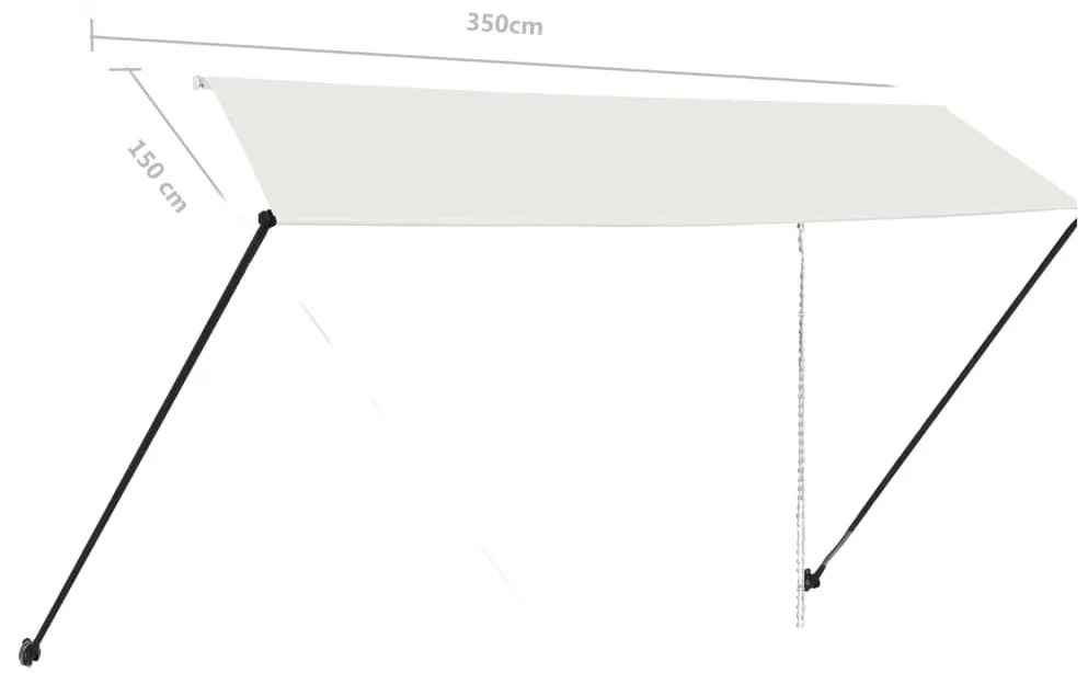 Toldo retrátil com LED 350x150 cm creme