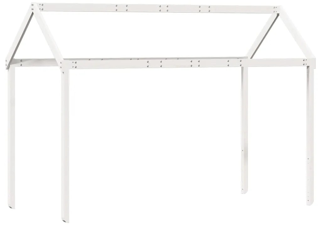 Cama alta com telhado 75x190 cm pinho maciço branco
