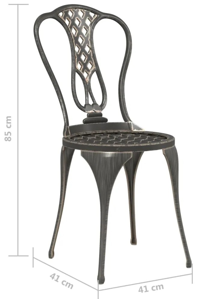3 pcs conjunto bistrô alumínio fundido bronze