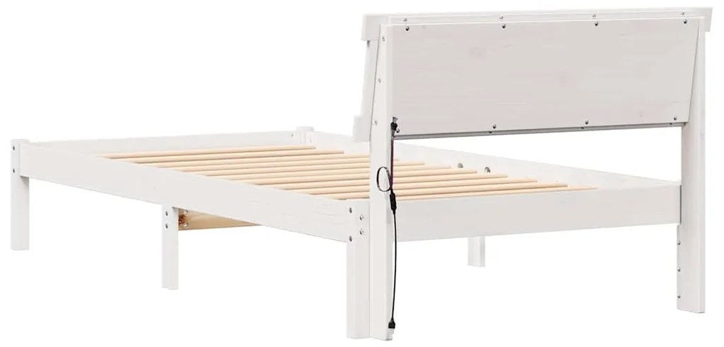 Estrutura da Cama Branco 80 x 200 cm Madeira de Pinheiro