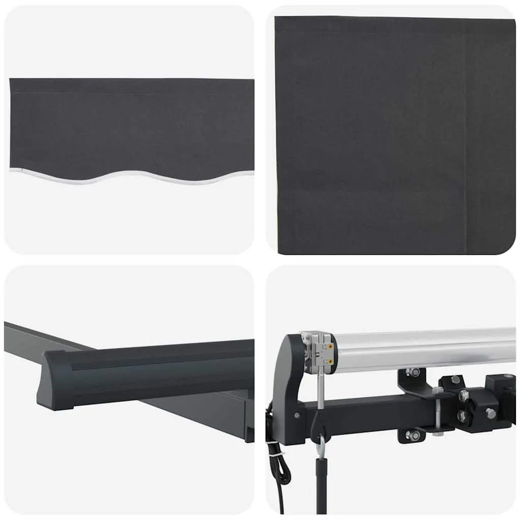 Toldo Retrátil Manual Antracite 400x200 cm 400 x 200 cm 4 x 2 m