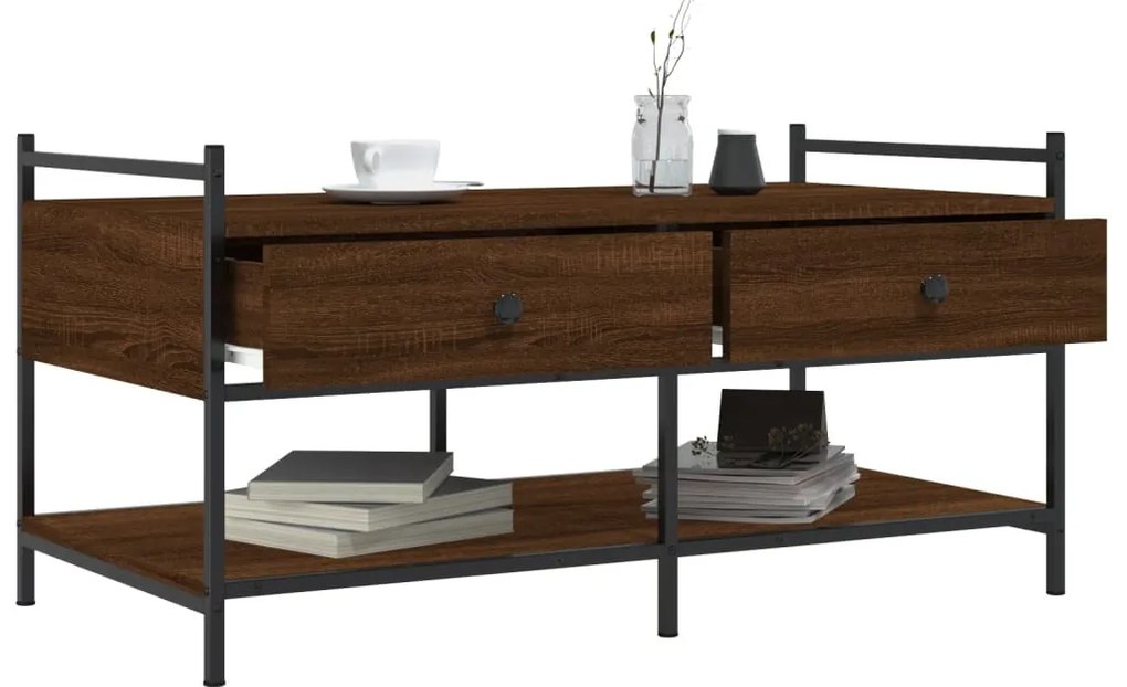 Mesa centro 99x50x50 cm derivados de madeira carvalho castanho