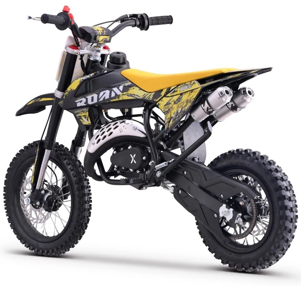 MINI MOTO PARA CRIANÇAS MINICROSS gasolina 60cc Roan RXT 12"/10" Amarela