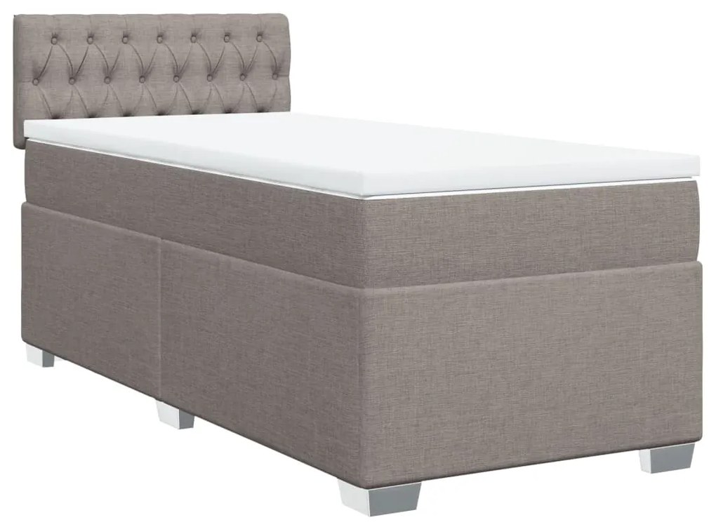 Cama com molas/colchão 80x200 cm tecido castanho-acinzentado