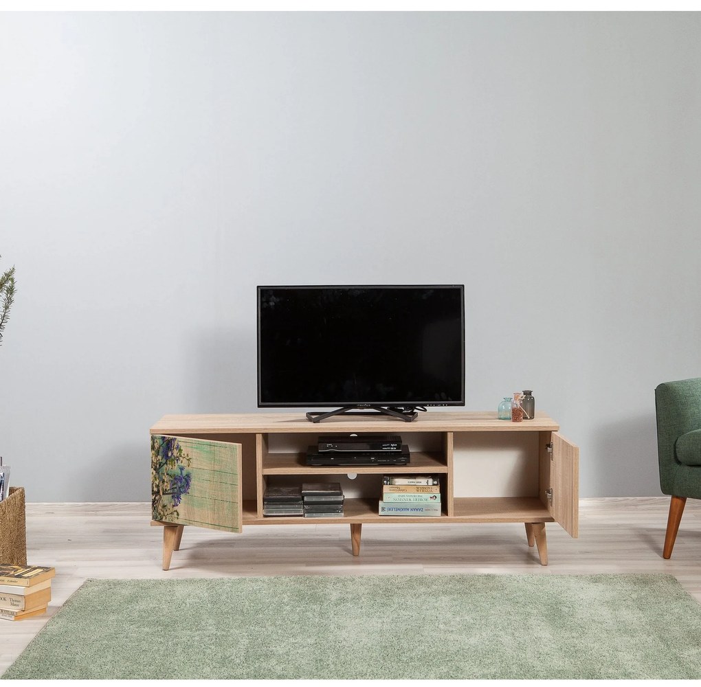 Móvel TV Truva – Carvalho Sonoma – 140 cm x 50 cm x 40 cm