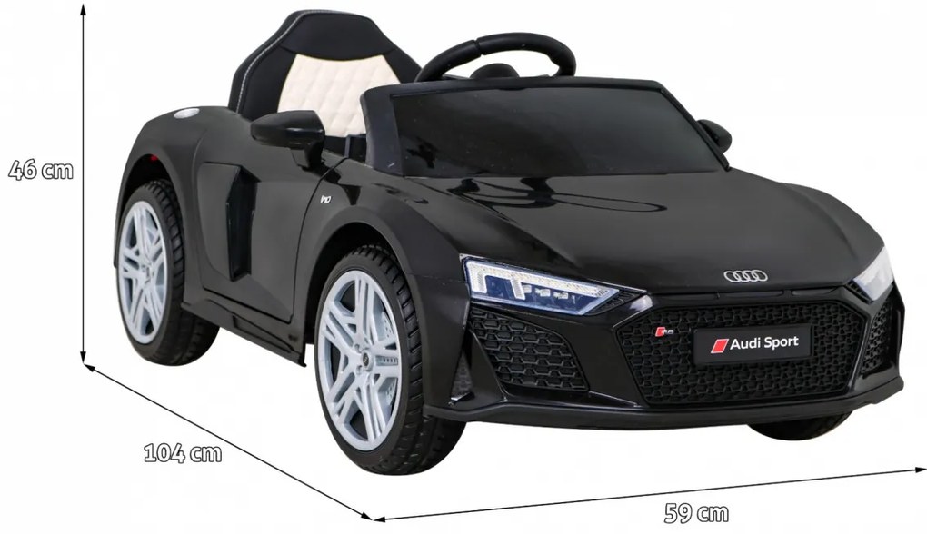 Carro elétrico para Crianças 12V Audi R8 LIFT Rodas de EVA, Assento de couro Preto