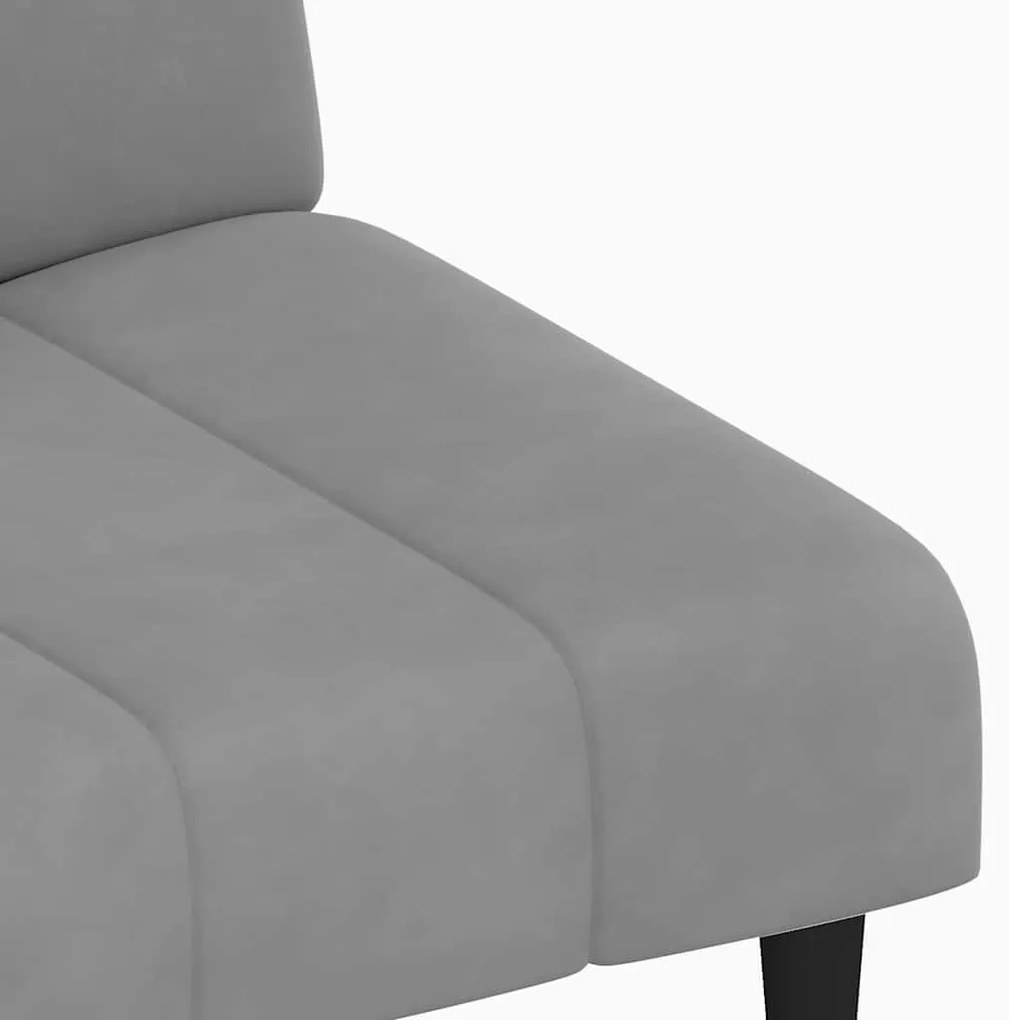Sofá-cama de 2 lugares veludo cinzento-claro