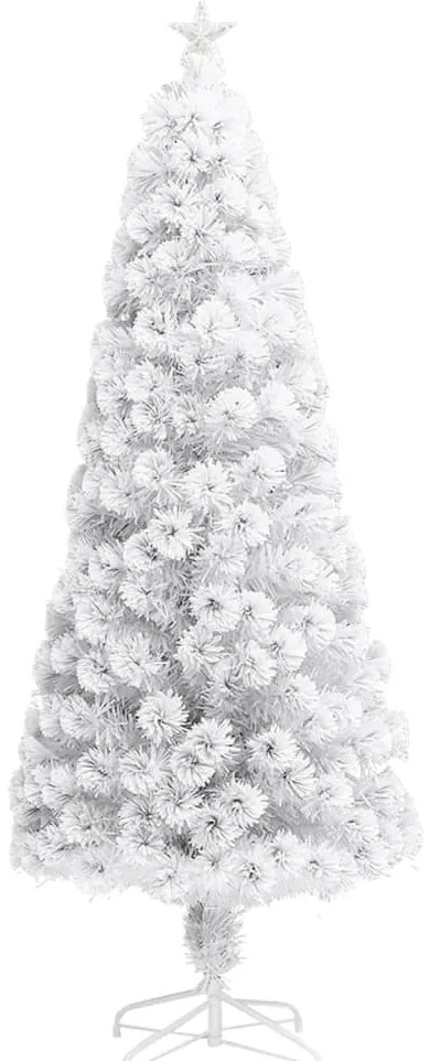 Árvore Natal artificial pré-iluminada 240 cm fibra ótica branco