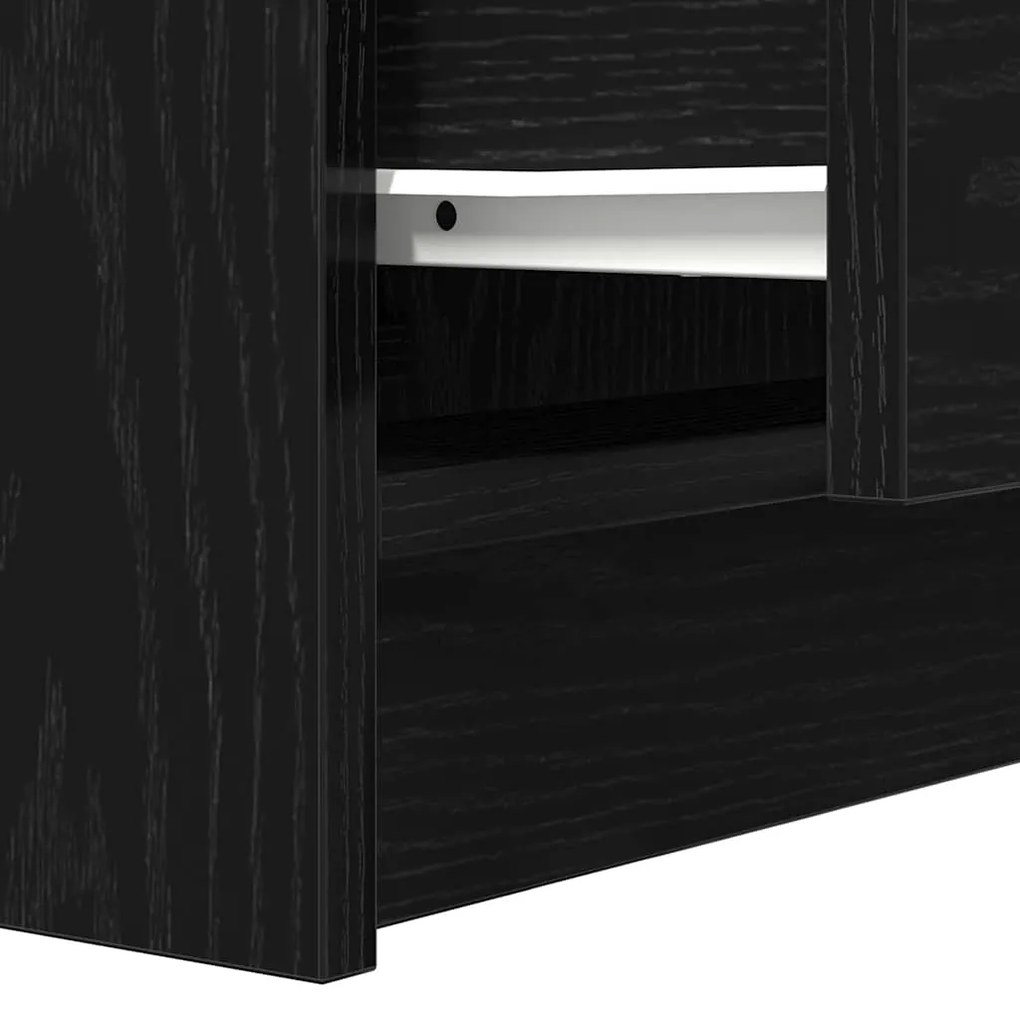 Mesa de cabeceira com 2 gavetas 38x34x80 cm preto