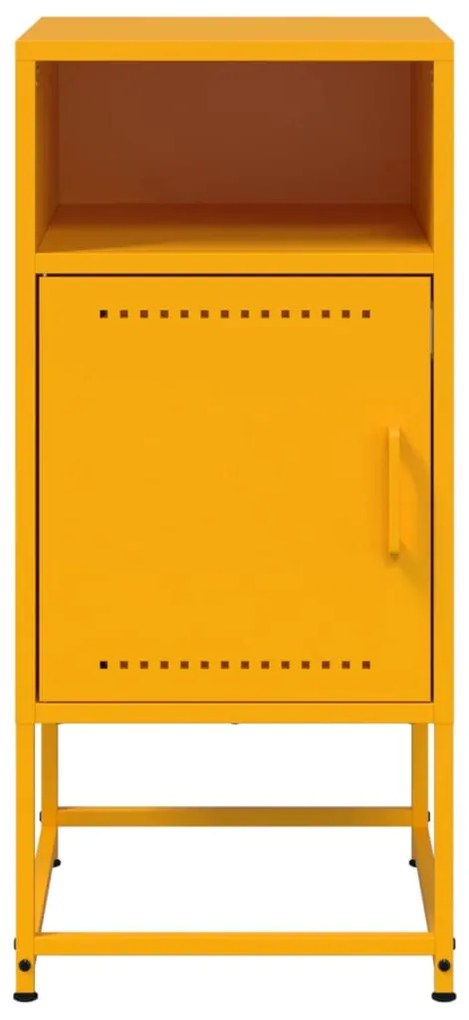 Mesa de cabeceira 36x39x78 cm aço amarelo mostarda