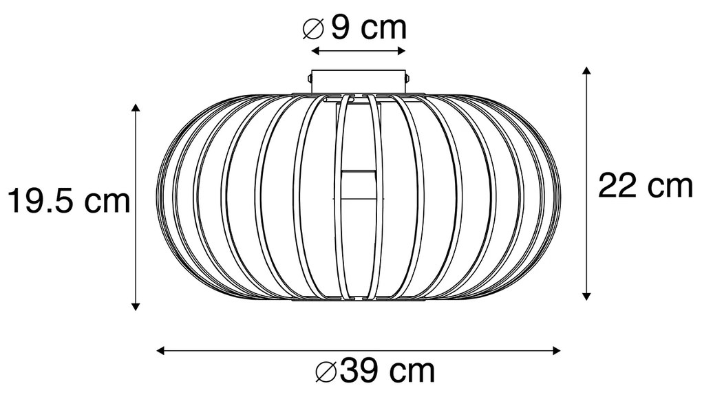 LED Candeeiro de teto inteligente preto 39 cm com Wi-Fi G95 - Johanna Design