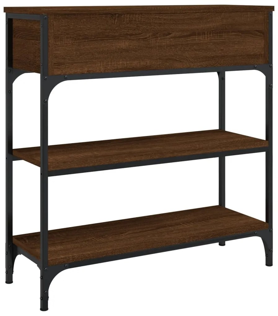 Mesa consola 72,5x25x75 cm derivados madeira carvalho castanho